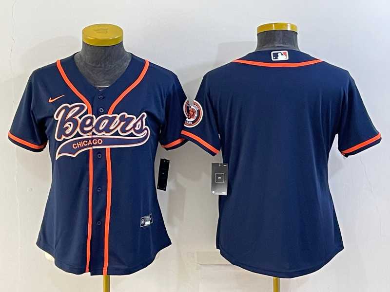 Women's Chicago Bears Blank Navy Blue With Patch Cool Base Stitched Baseball Jersey,We sell and wholesale Women's Chicago Bears Blank Navy Blue With Patch Cool Base Stitched Baseball Jersey on line form chian!